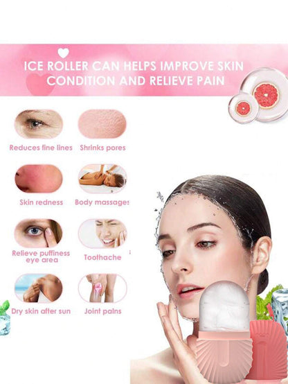 Ice Roller for Face and Eye, 1Pc Silicone DIY Cooling Ice Mold Face Beauty Massage Shrink Pores Upgrade Mold for Face Neck and Eye