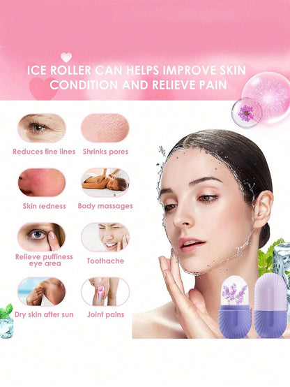 Ice Roller for Face and Eye, 1Pc Silicone DIY Cooling Ice Mold Face Beauty Massage Shrink Pores Upgrade Mold for Face Neck and Eye