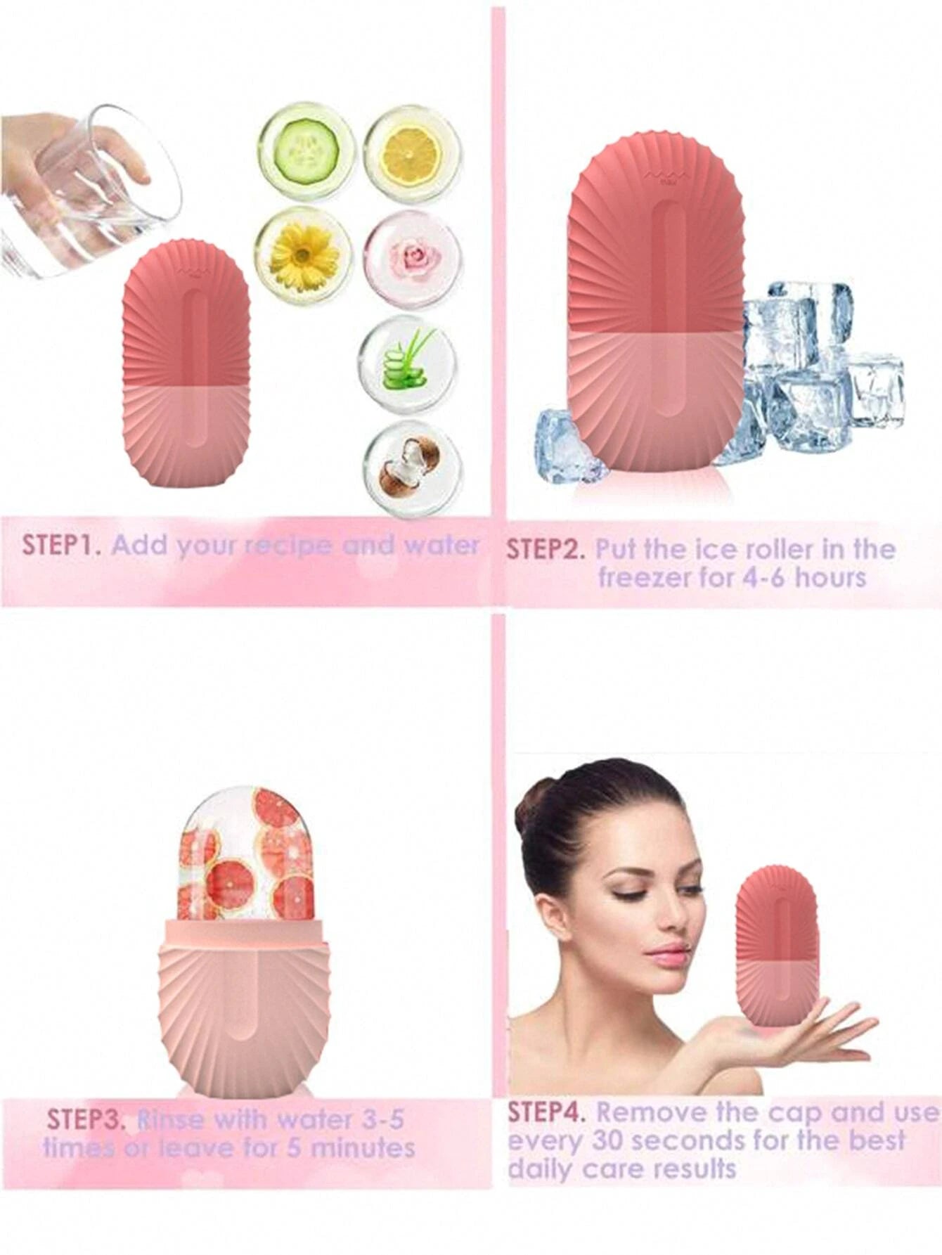 Ice Roller for Face and Eye, 1Pc Silicone DIY Cooling Ice Mold Face Beauty Massage Shrink Pores Upgrade Mold for Face Neck and Eye